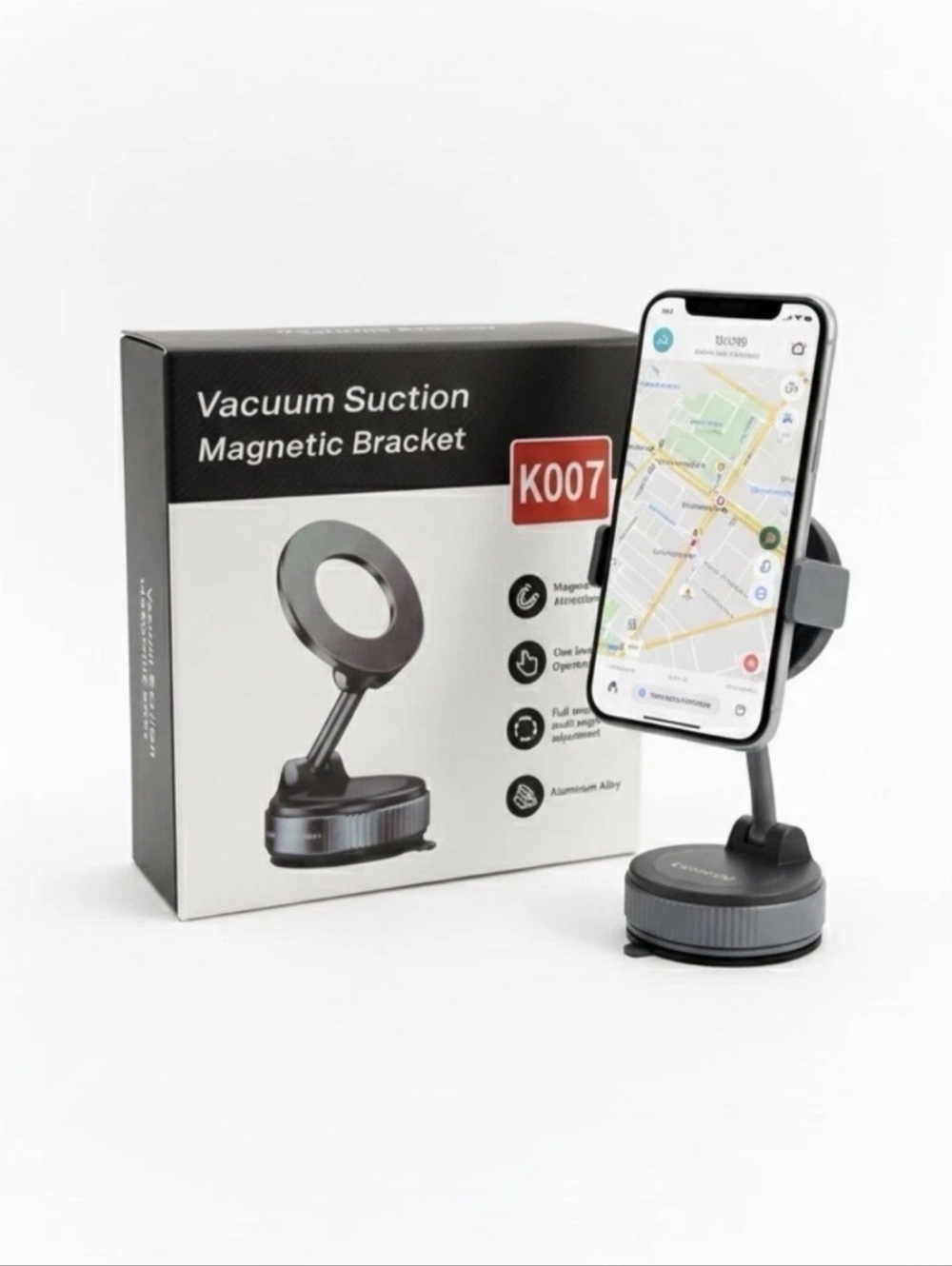 K007 Vacuum Suction Magnetic Bracket Car Phone Holder 360-Degree Rotation Angle.